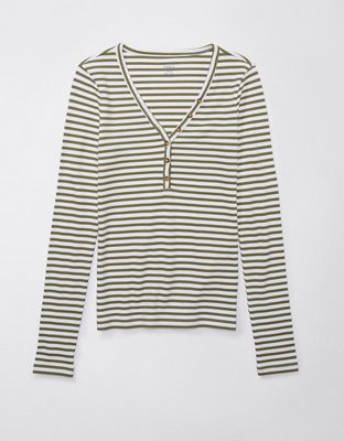 Hollister Long Sleeve Waffle Henley T-Shirt