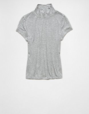 AE Soft & Sexy Cropped Mock Neck Tee