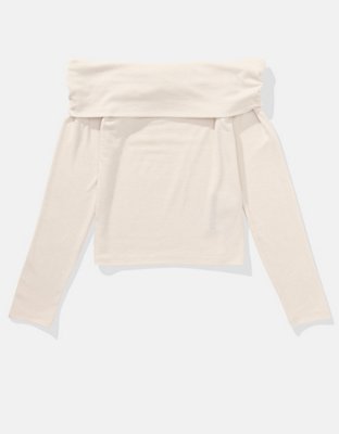 AE Long-Sleeve Off-The-Shoulder T-Shirt