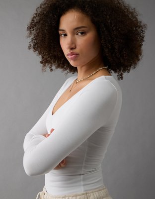 AE Long-Sleeve V-Neck Bodysuit