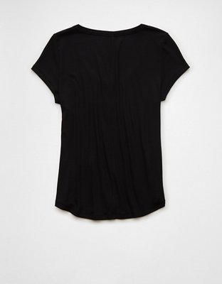 Женские футболки American Eagle AE Soft & Sexy Scoop Neck Ribbed T-Shirt — фото 5