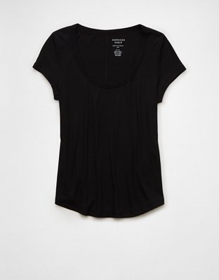 Женские футболки American Eagle AE Soft & Sexy Scoop Neck Ribbed T-Shirt — фото 4