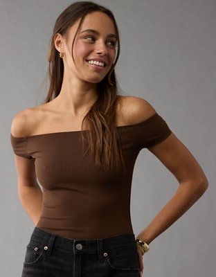 AE Ribbed Off-The-Shoulder Bodysuit