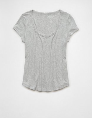 AE Soft & Sexy Scoop Neck Ribbed T-Shirt