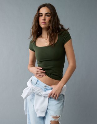 AE Square Neck Hey Baby Tee