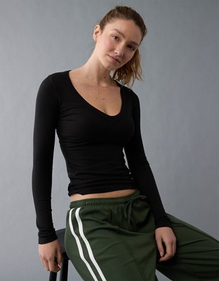AE Soft & Sexy Long-Sleeve V-Neck T-Shirt