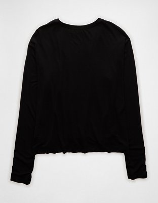T-shirt à poche et manches longues Doux et sexy AE