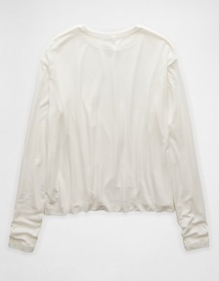 T-shirt à poche et manches longues Doux et sexy AE