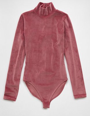AE Body Manga Larga de Terciopelo con Cuello Alto