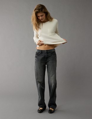 AE Plush Long-Sleeve Cropped Pocket T-Shirt