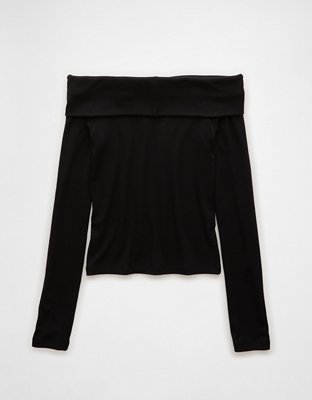 Женские топы American Eagle AE Off-The-Shoulder Long-Sleeve Top — фото 4