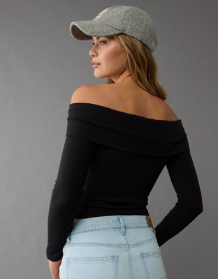 AE Off-The-Shoulder Long-Sleeve Top