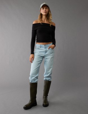Женские топы American Eagle AE Off-The-Shoulder Long-Sleeve Top — фото 5