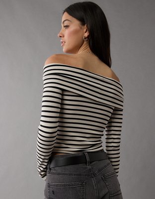 AE Off-The-Shoulder Long-Sleeve Top