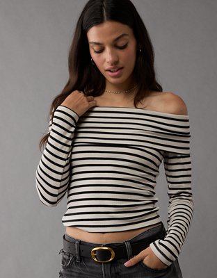 AE Off-The-Shoulder Long-Sleeve Top