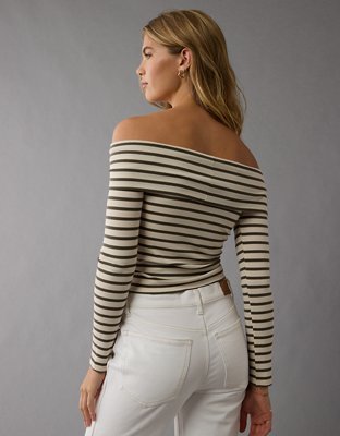 AE Off-The-Shoulder Long-Sleeve Top