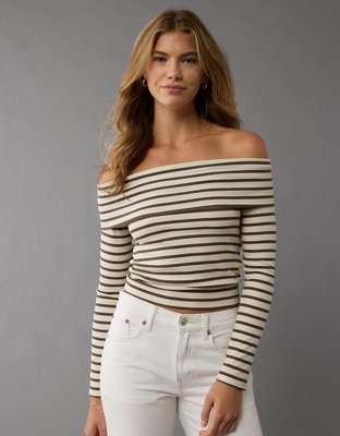 AE Off-The-Shoulder Long-Sleeve Top