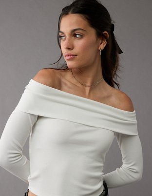 AE Off-The-Shoulder Long-Sleeve Top