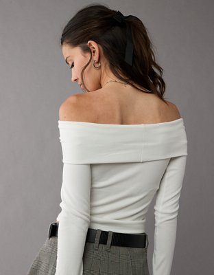 AE Off-The-Shoulder Long-Sleeve Top