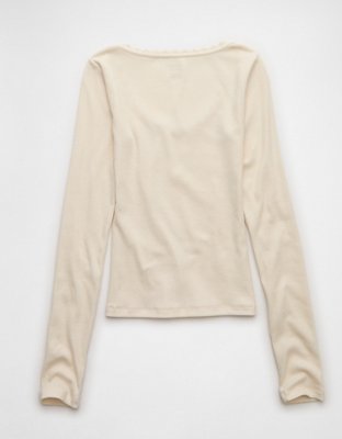 AE Lace-Trim Long Sleeve T-Shirt