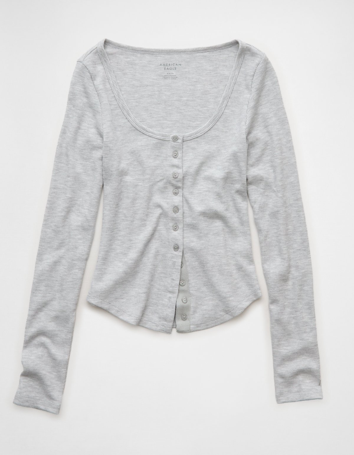AE Waffle Long Sleeve Button-Up Tee - image 3