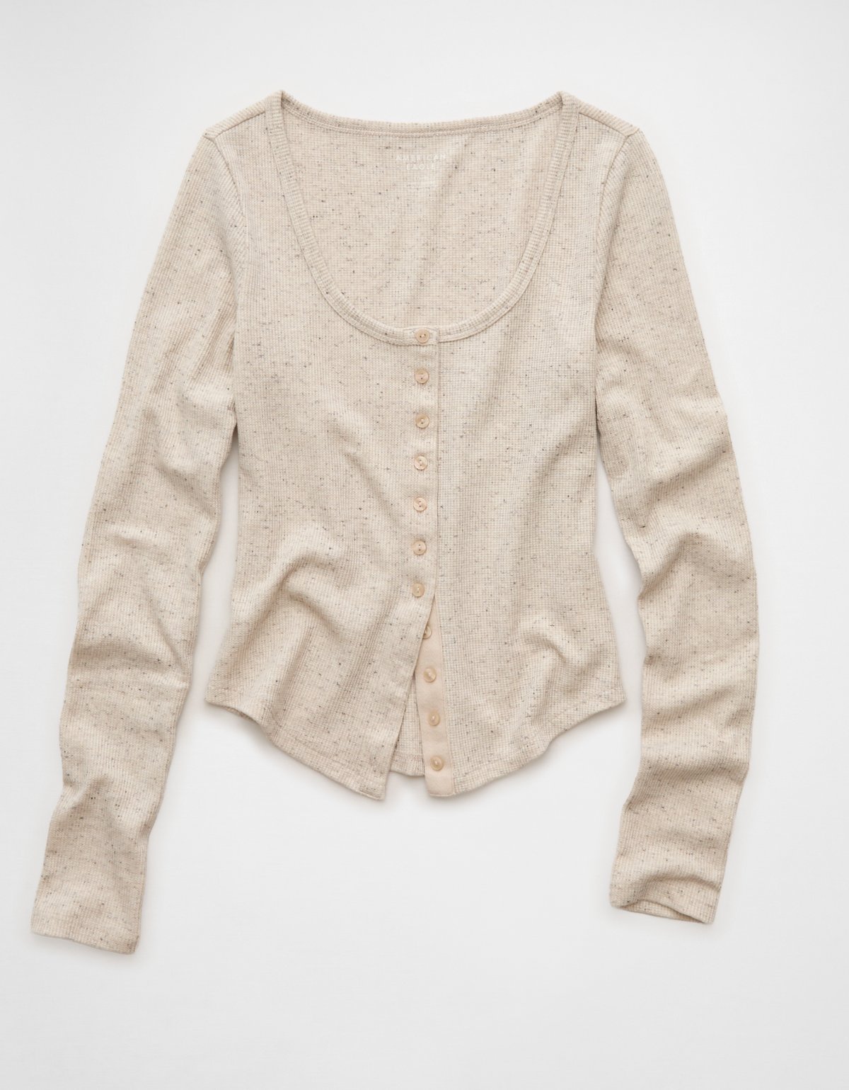 AE Waffle Long Sleeve Button-Up Tee - image 3