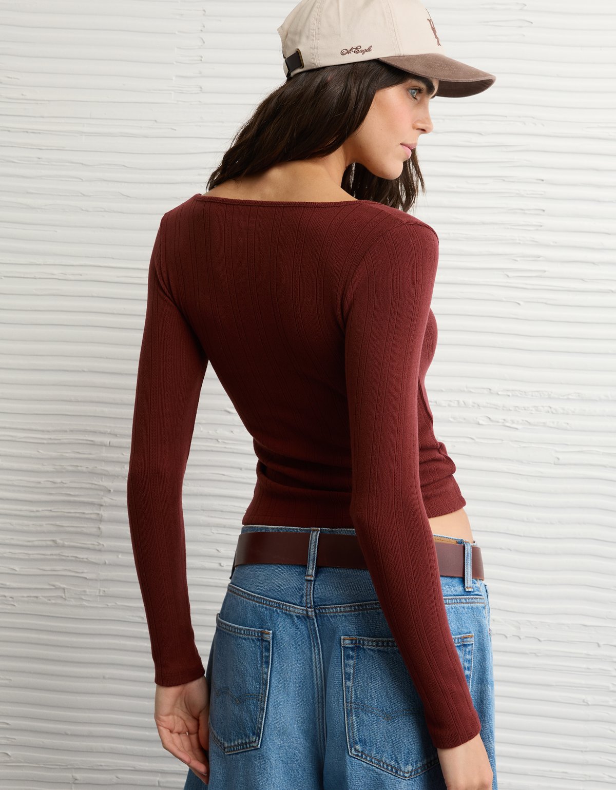 AE Long Sleeve Square Neck T-Shirt - image 2