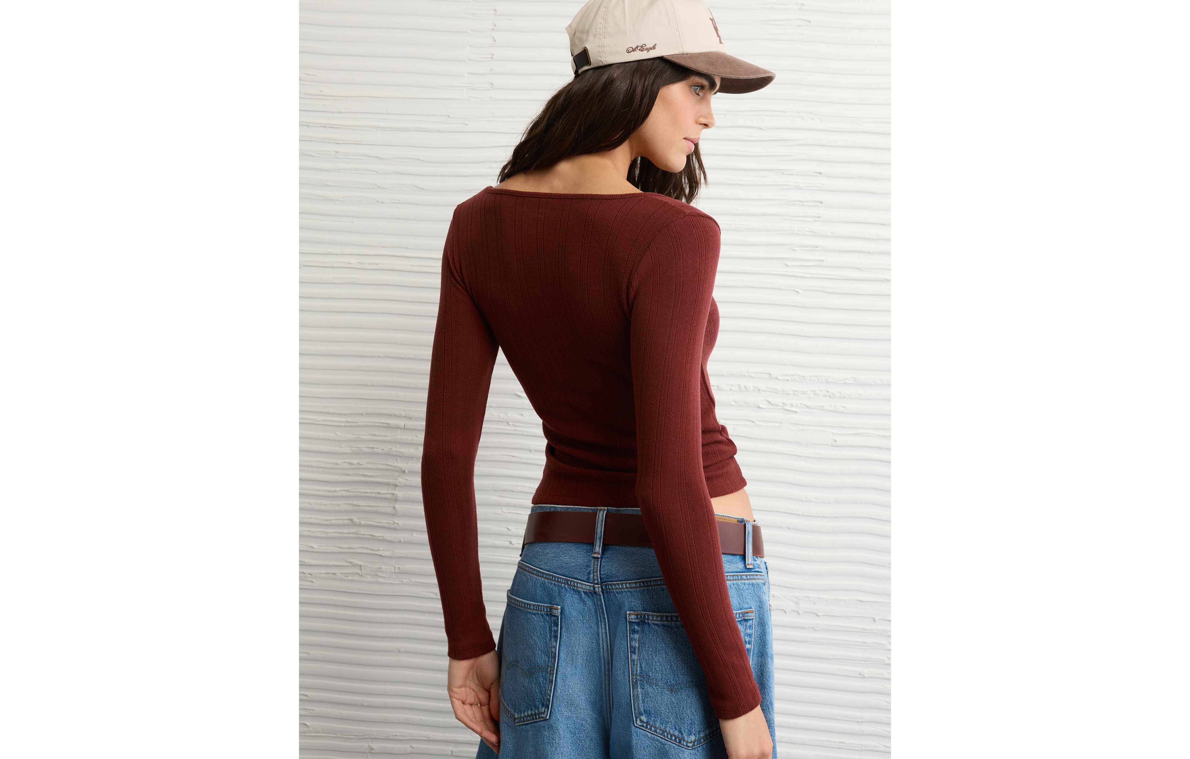 AE Long Sleeve Square Neck T-Shirt