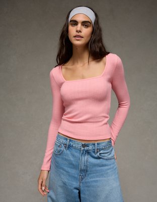 AE Long Sleeve Square Neck T-Shirt