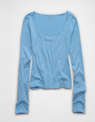 AE Lace-Trim Long Sleeve T-Shirt