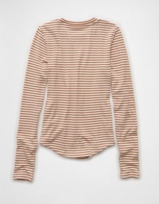 AE Long Sleeve Cozy Crew Neck T-Shirt | American Eagle