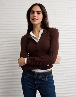 AE Long Sleeve Henley T-Shirt