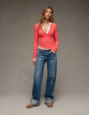 AE Long Sleeve Henley T-Shirt