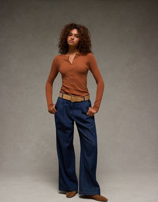 AE Long Sleeve Henley T-Shirt