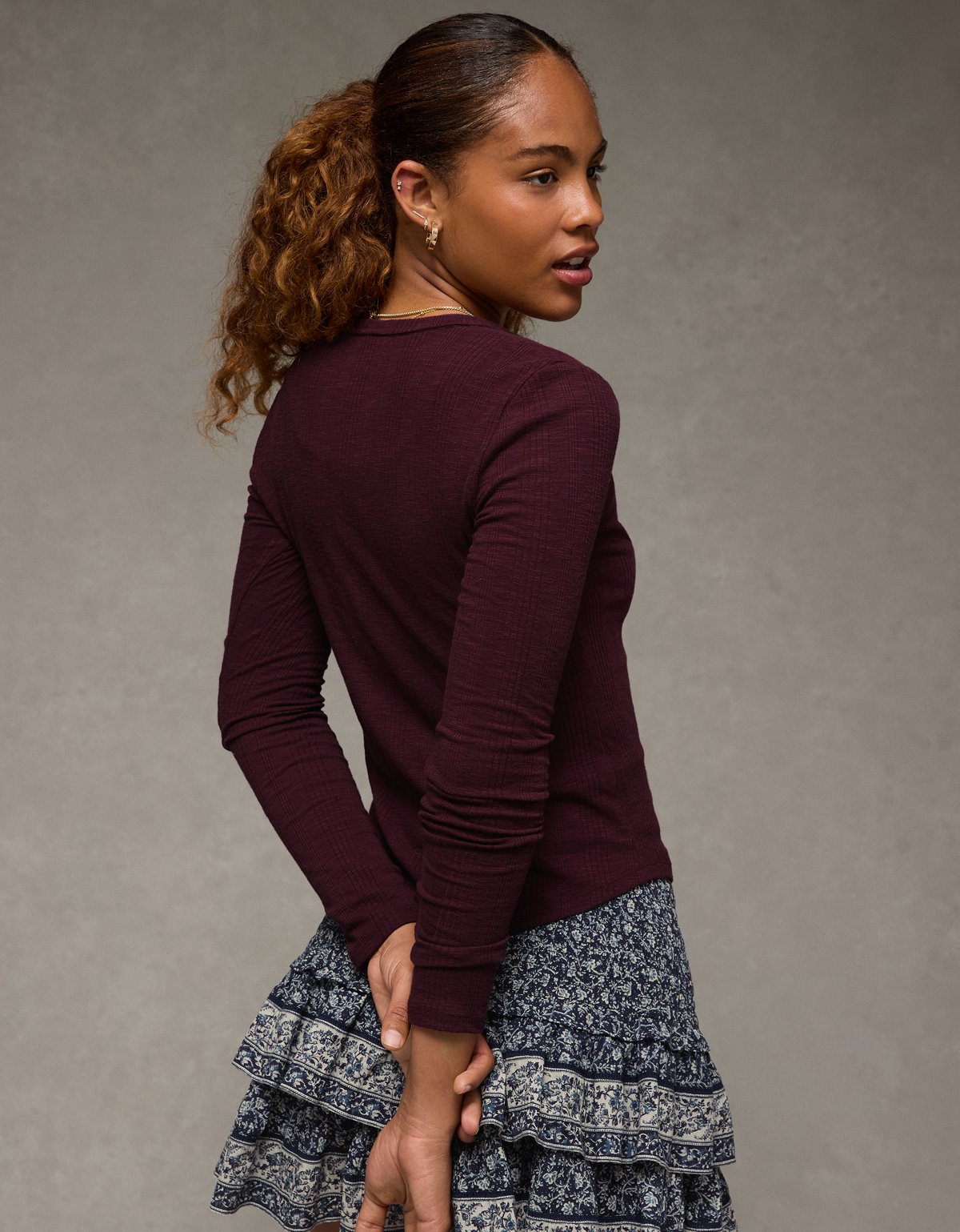 AE Long Sleeve Henley T-Shirt - image 2