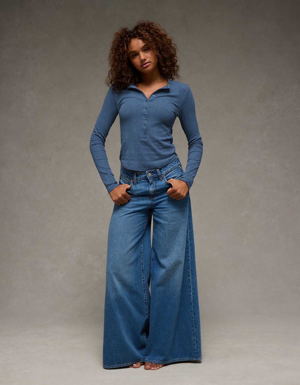 AE Long Sleeve Henley T-Shirt - image 5