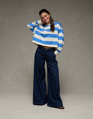 AE Striped Balloon Sleeve T-Shirt