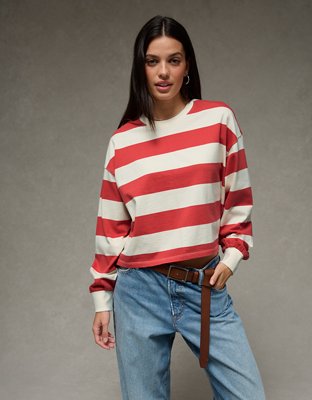 AE Striped Balloon Sleeve T-Shirt