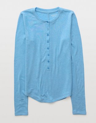 T-shirt cuello henley de mangas largas AE