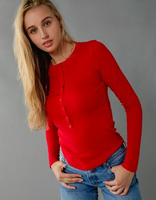 AE Long Sleeve Henley T-Shirt