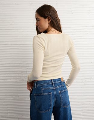 AE Long Sleeve Square Neck T-Shirt