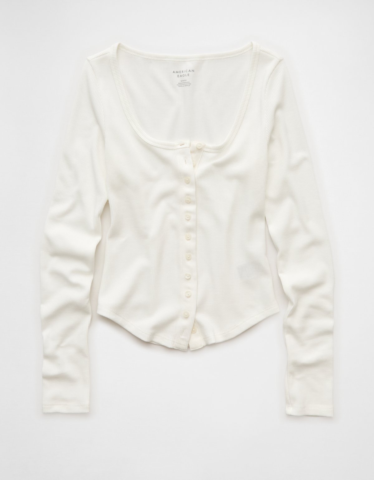 AE Waffle Long Sleeve Button-Up Tee - image 4