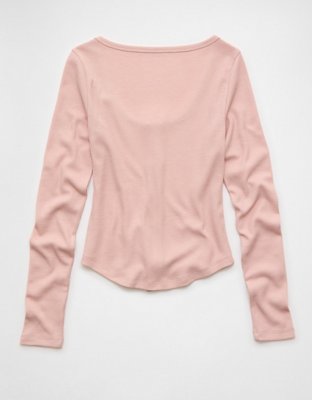 AE Waffle Long Sleeve Button-Up Tee