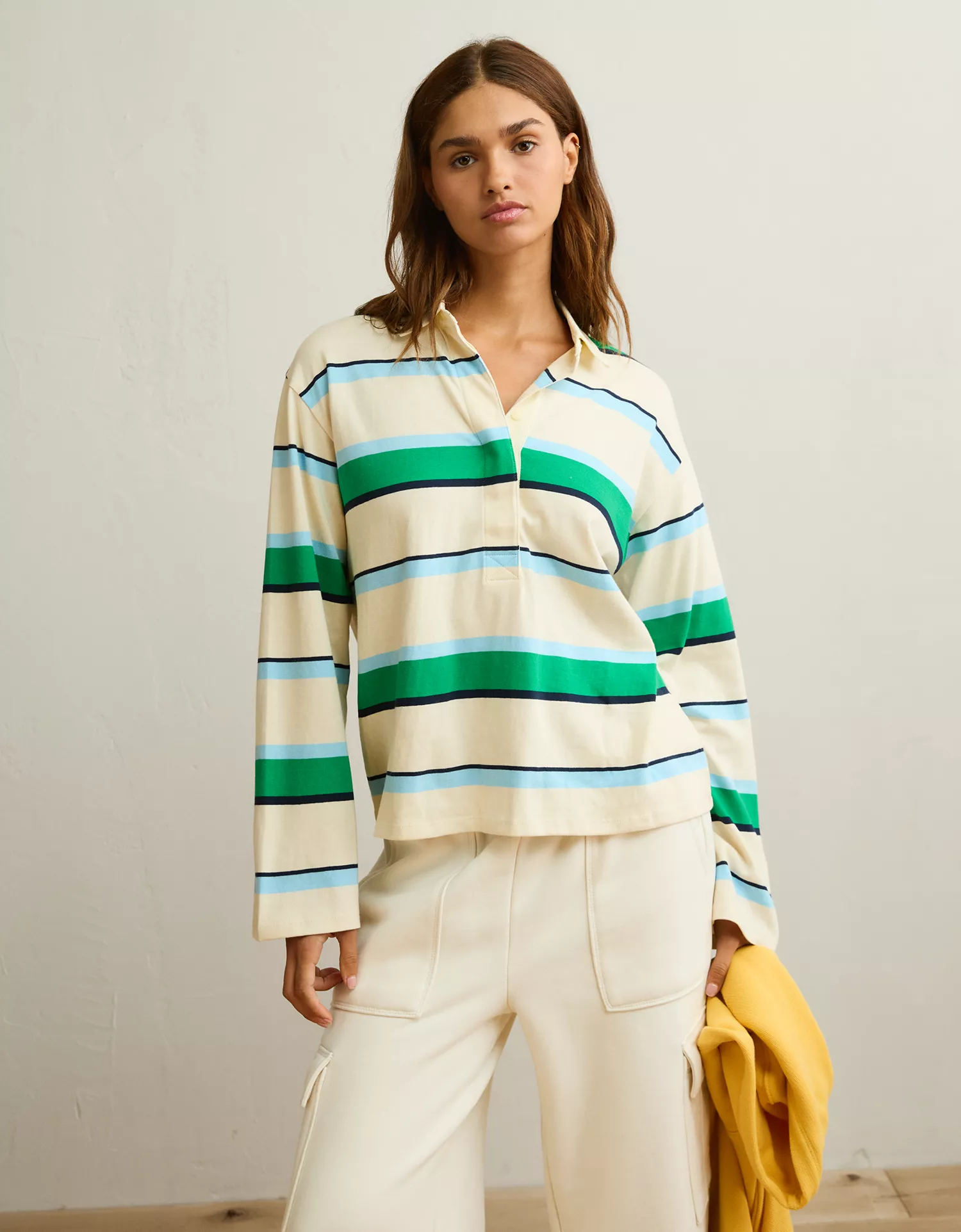 AE Long-Sleeve Striped Rugby Polo Shirt - thumbnail 6