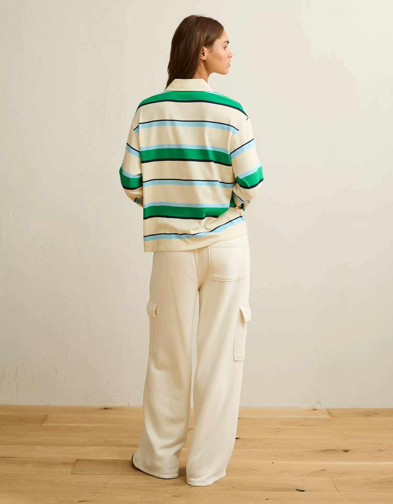 AE Long-Sleeve Striped Rugby Polo Shirt - thumbnail 2