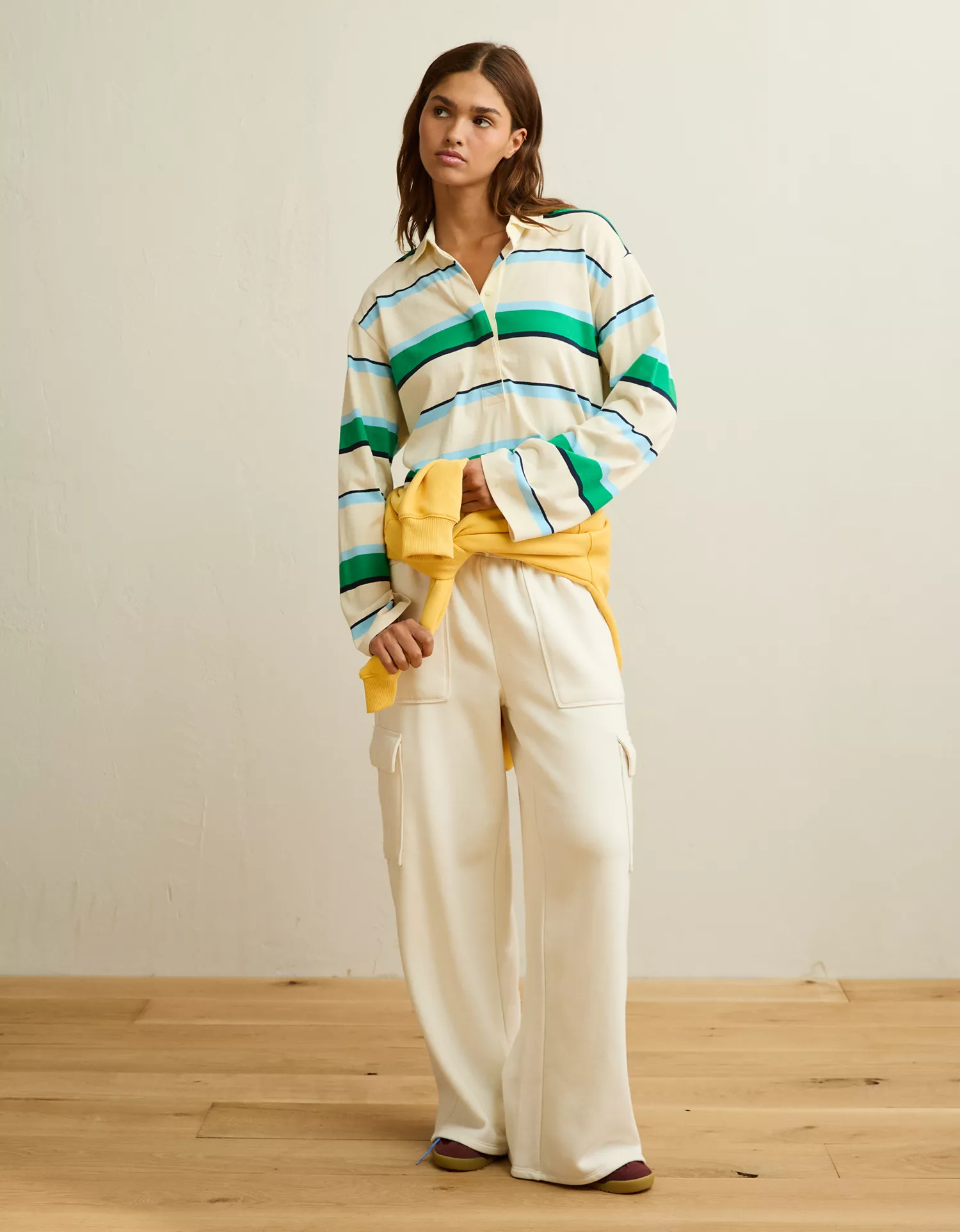 AE Long-Sleeve Striped Rugby Polo Shirt - thumbnail 4
