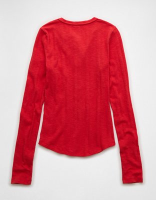 AE Long Sleeve Henley T-Shirt