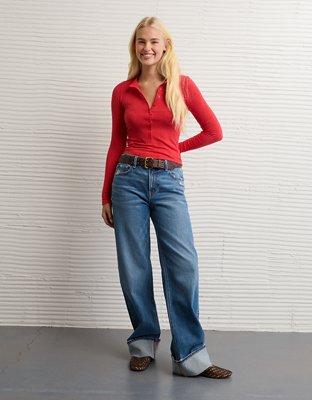 AE Long Sleeve Henley T-Shirt