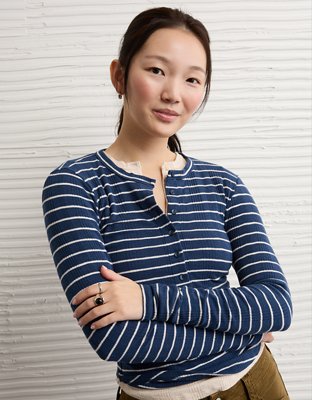 AE Long-Sleeve Henley T-Shirt | American Eagle