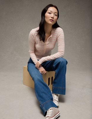 AE Long Sleeve Henley T-Shirt